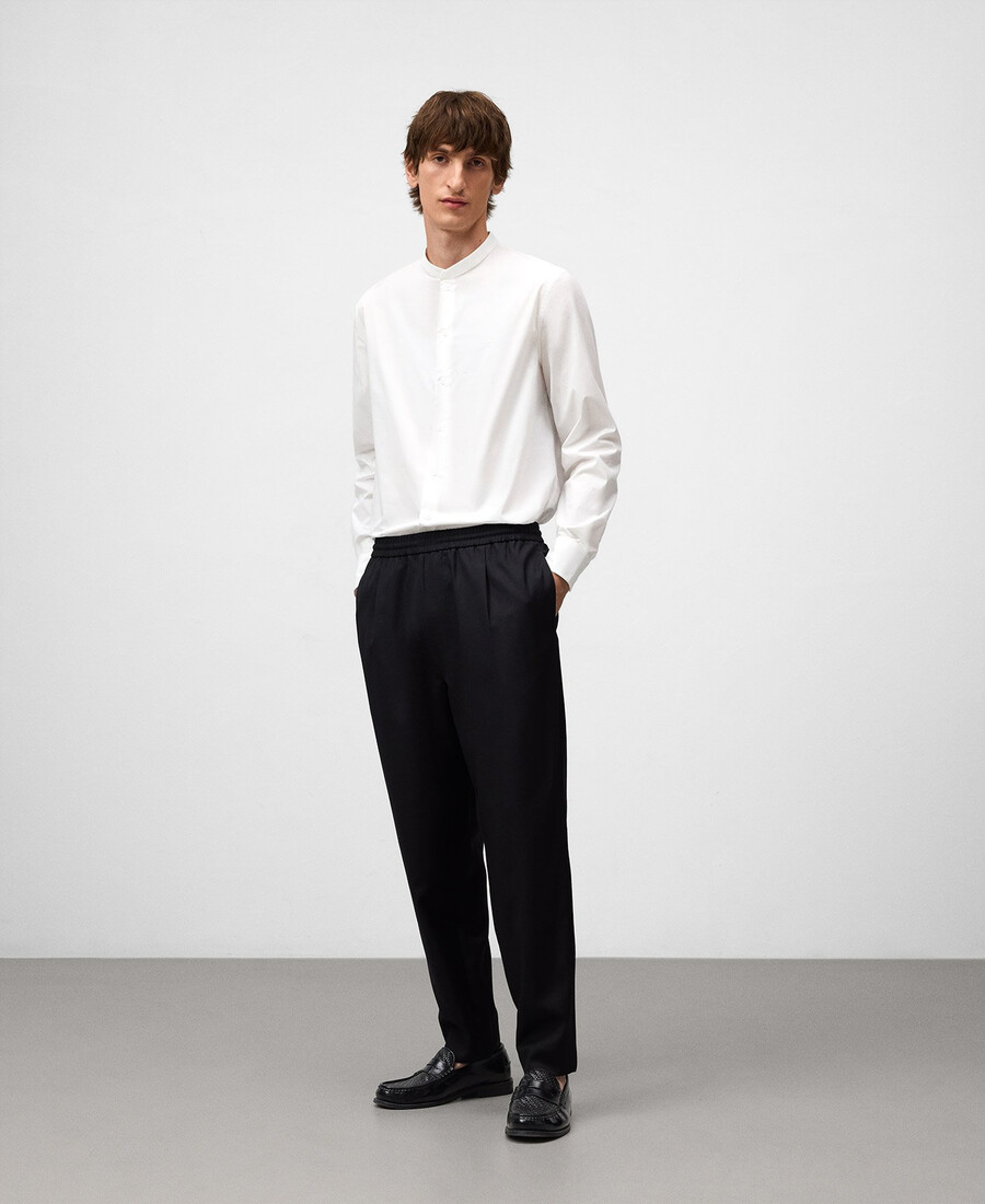 camicia uomo con colletto alla coreana vestibilità regolare
