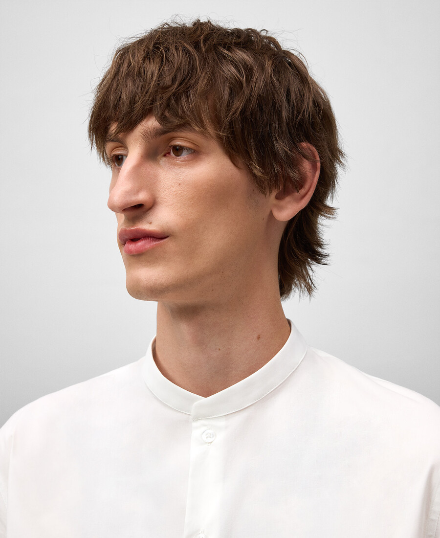 camicia uomo con colletto alla coreana vestibilità regolare