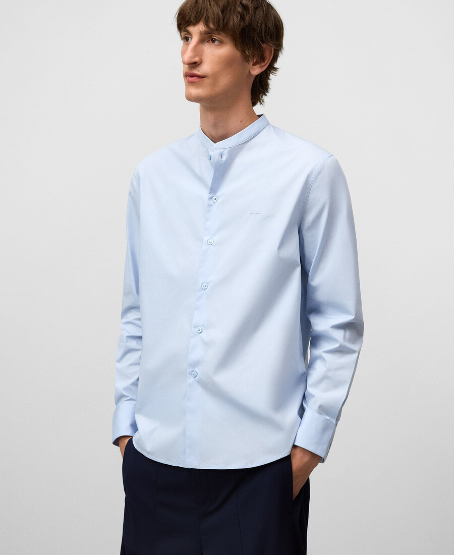 camicia uomo con colletto alla coreana vestibilità regolare