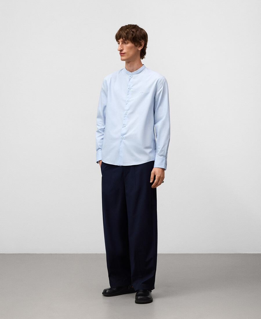 camicia uomo con colletto alla coreana vestibilità regolare