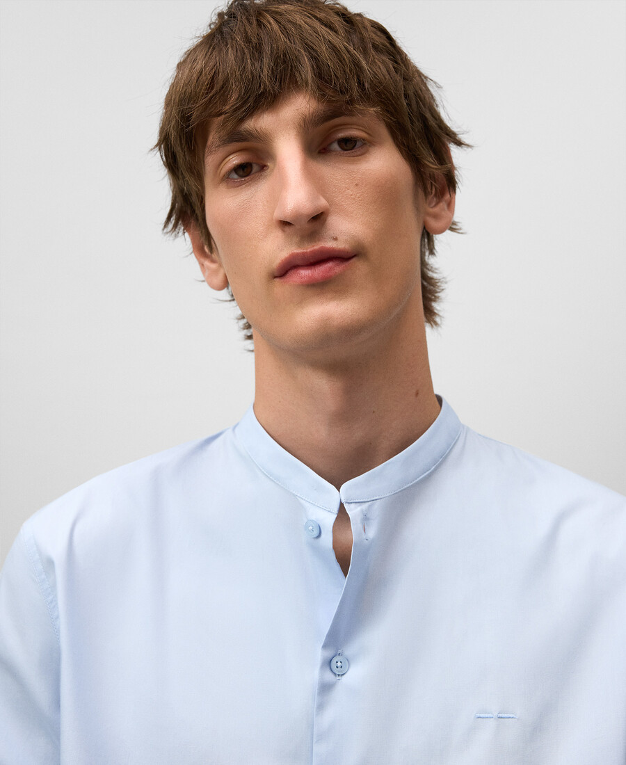 camicia uomo con colletto alla coreana vestibilità regolare