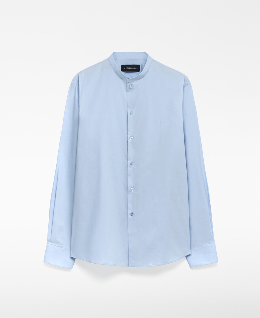 camicia uomo con colletto alla coreana vestibilità regolare