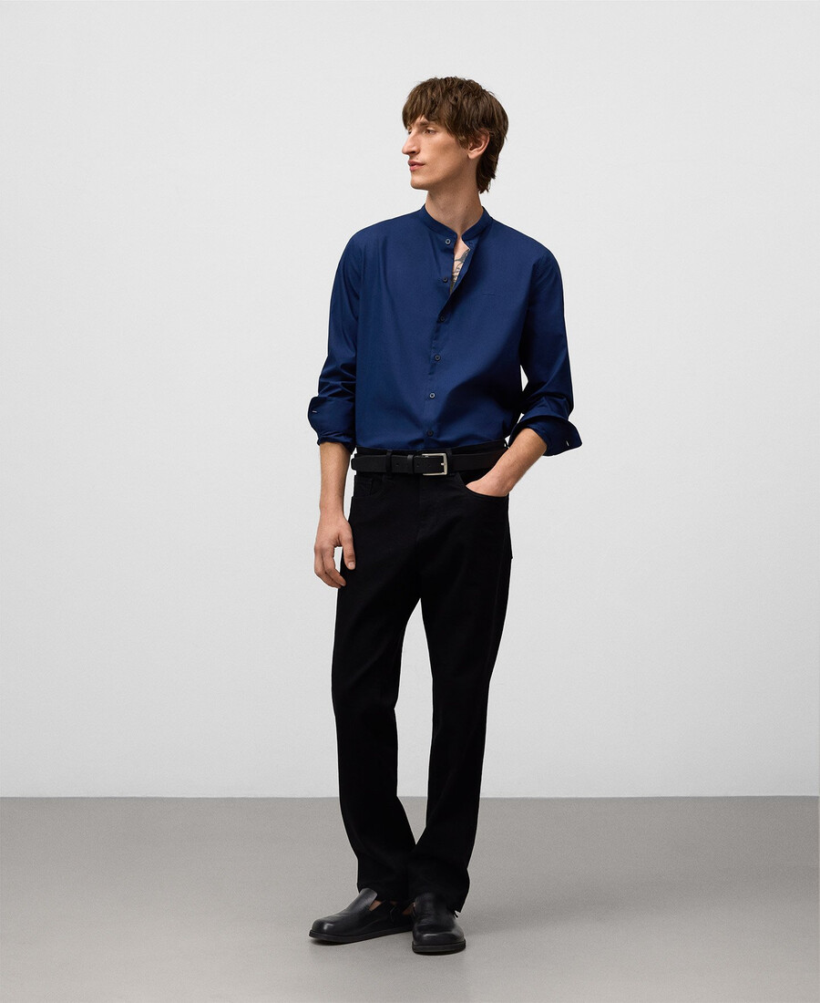 camicia uomo con colletto alla coreana vestibilità regolare