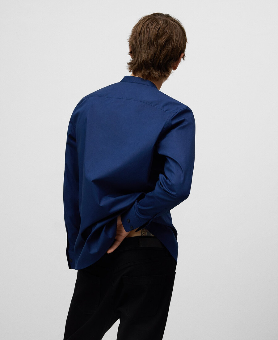camicia uomo con colletto alla coreana vestibilità regolare