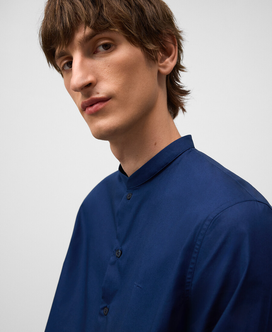camicia uomo con colletto alla coreana vestibilità regolare