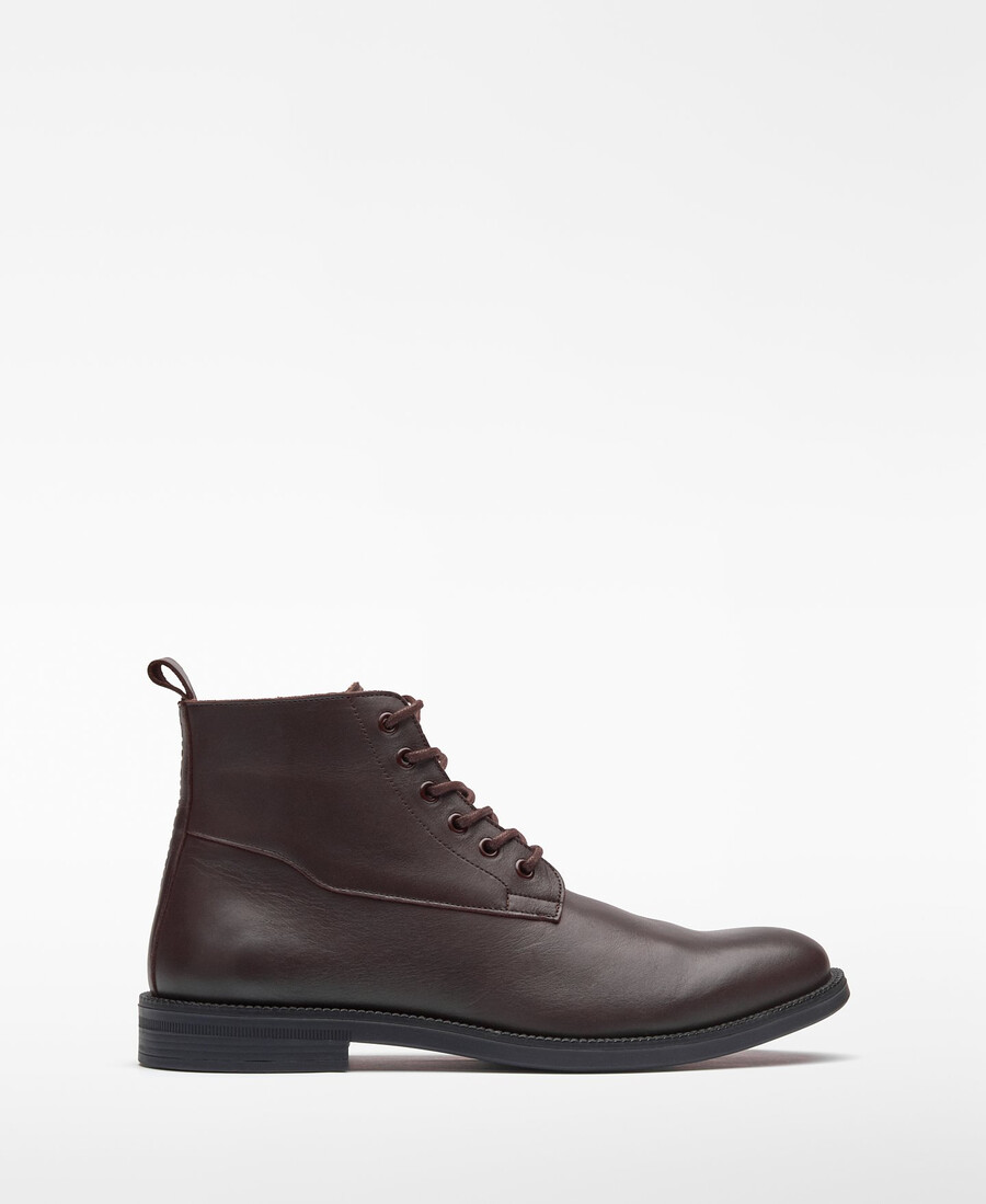 stivaletto in pelle con lacci da uomo