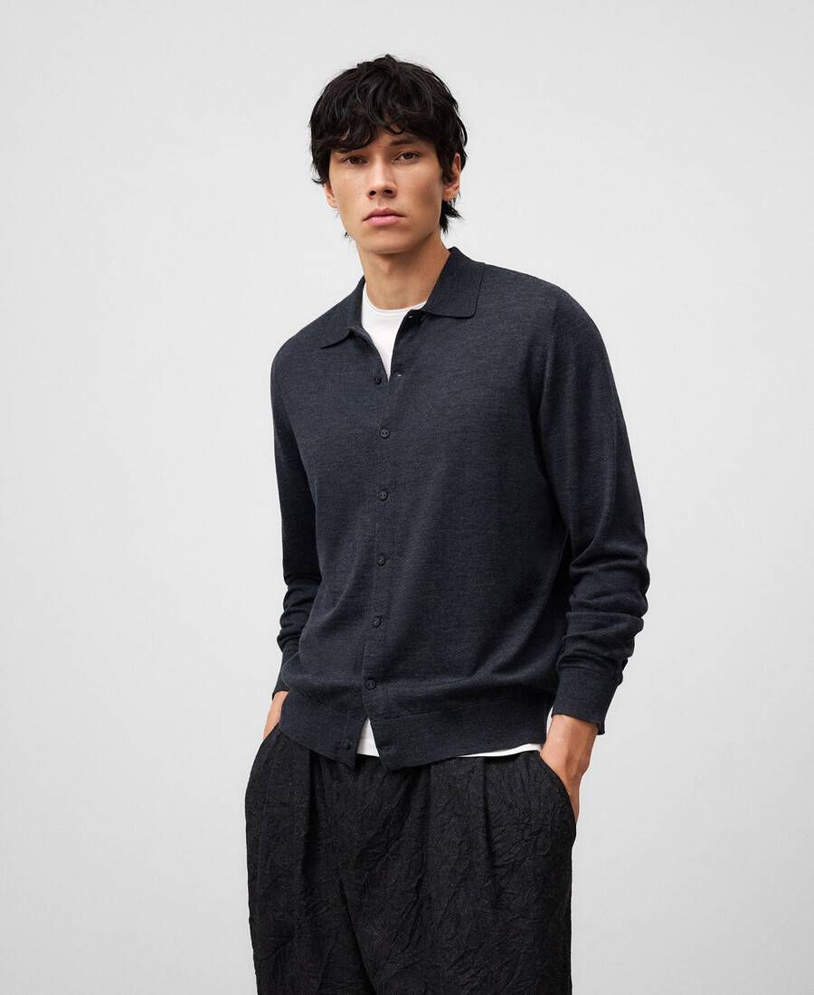 cardigan in lana merino uomo