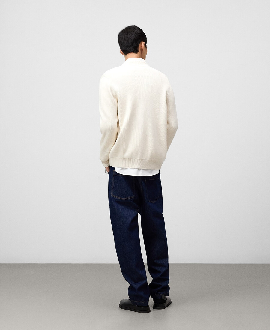cardigan da uomo in maglia a coste in cotone biologico
