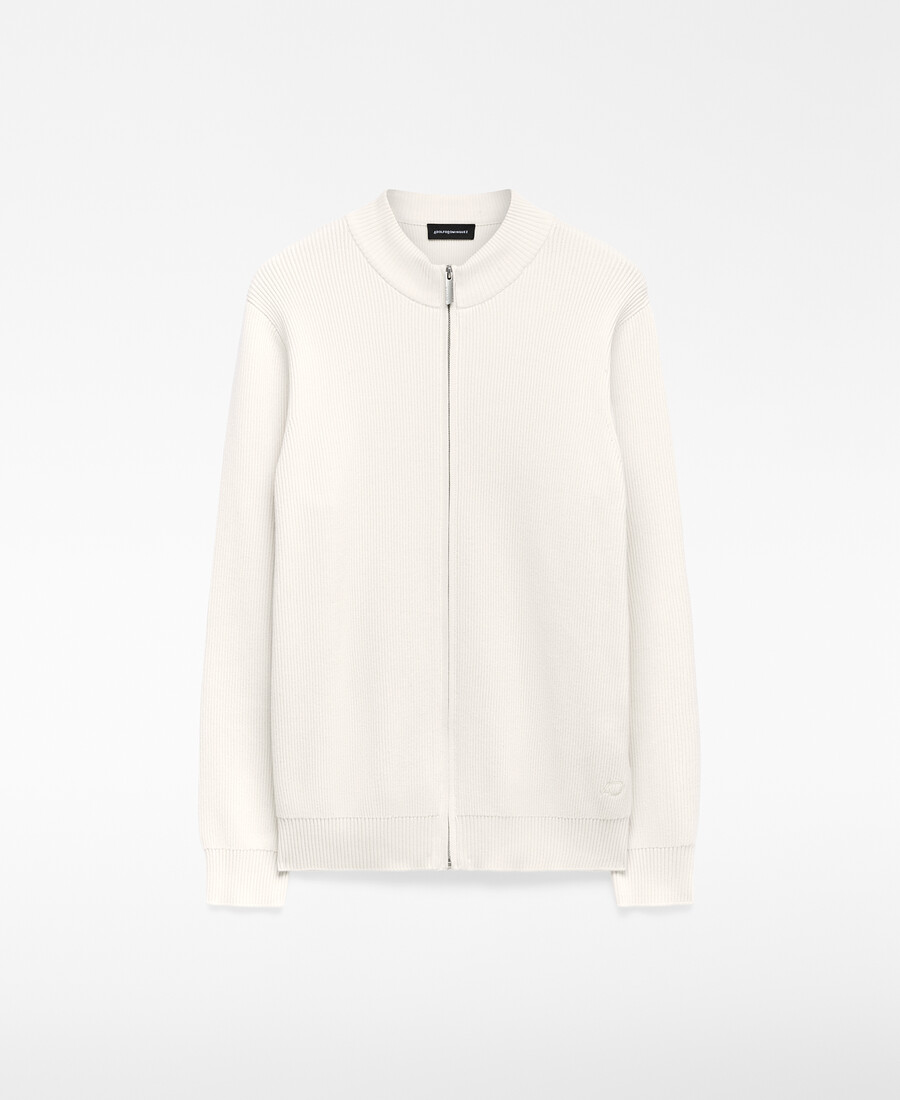 cardigan da uomo in maglia a coste in cotone biologico