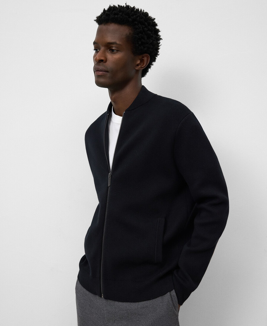 cardigan in maglia con collo bomber da uomo