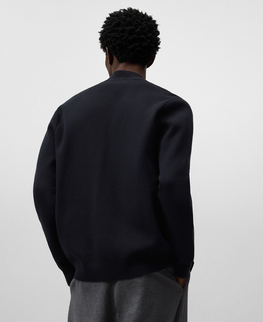 cardigan in maglia con collo bomber da uomo