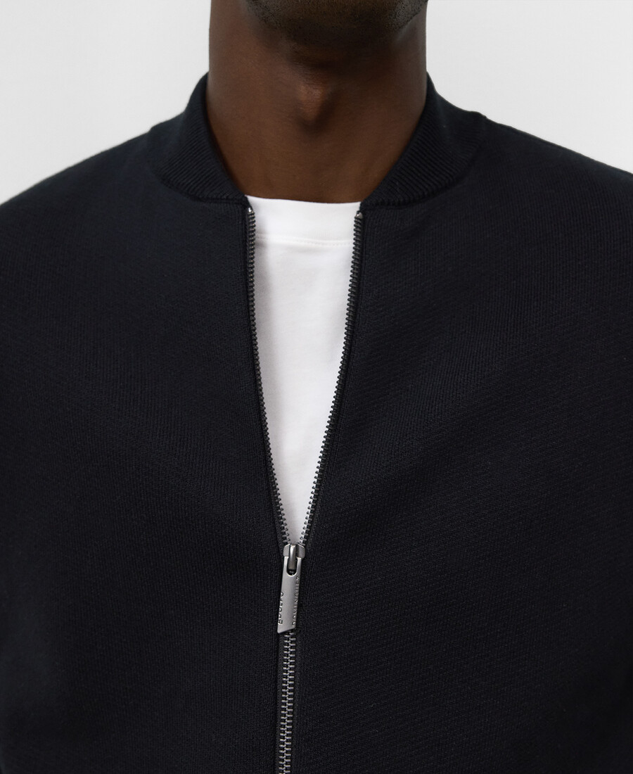 cardigan in maglia con collo bomber da uomo