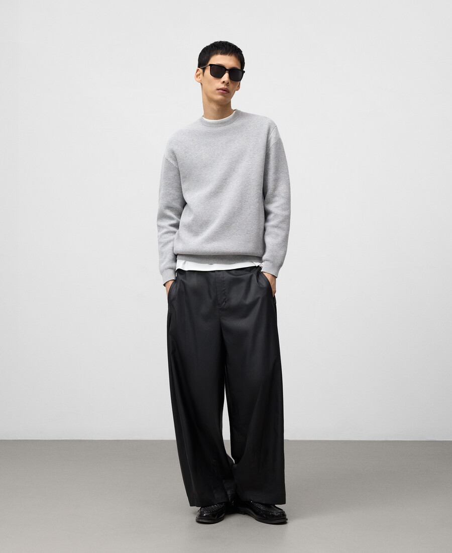 maglione uomo in maglia strutturata di cotone