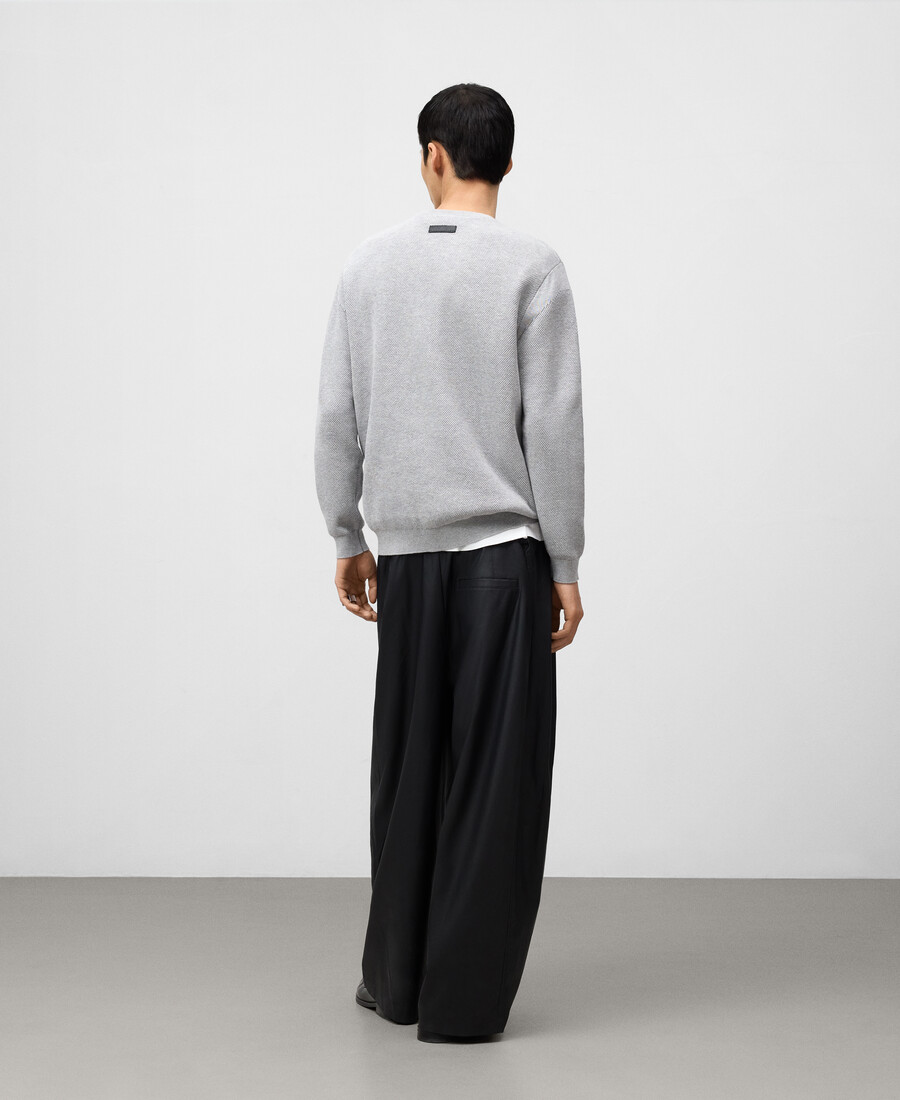 maglione uomo in maglia strutturata di cotone