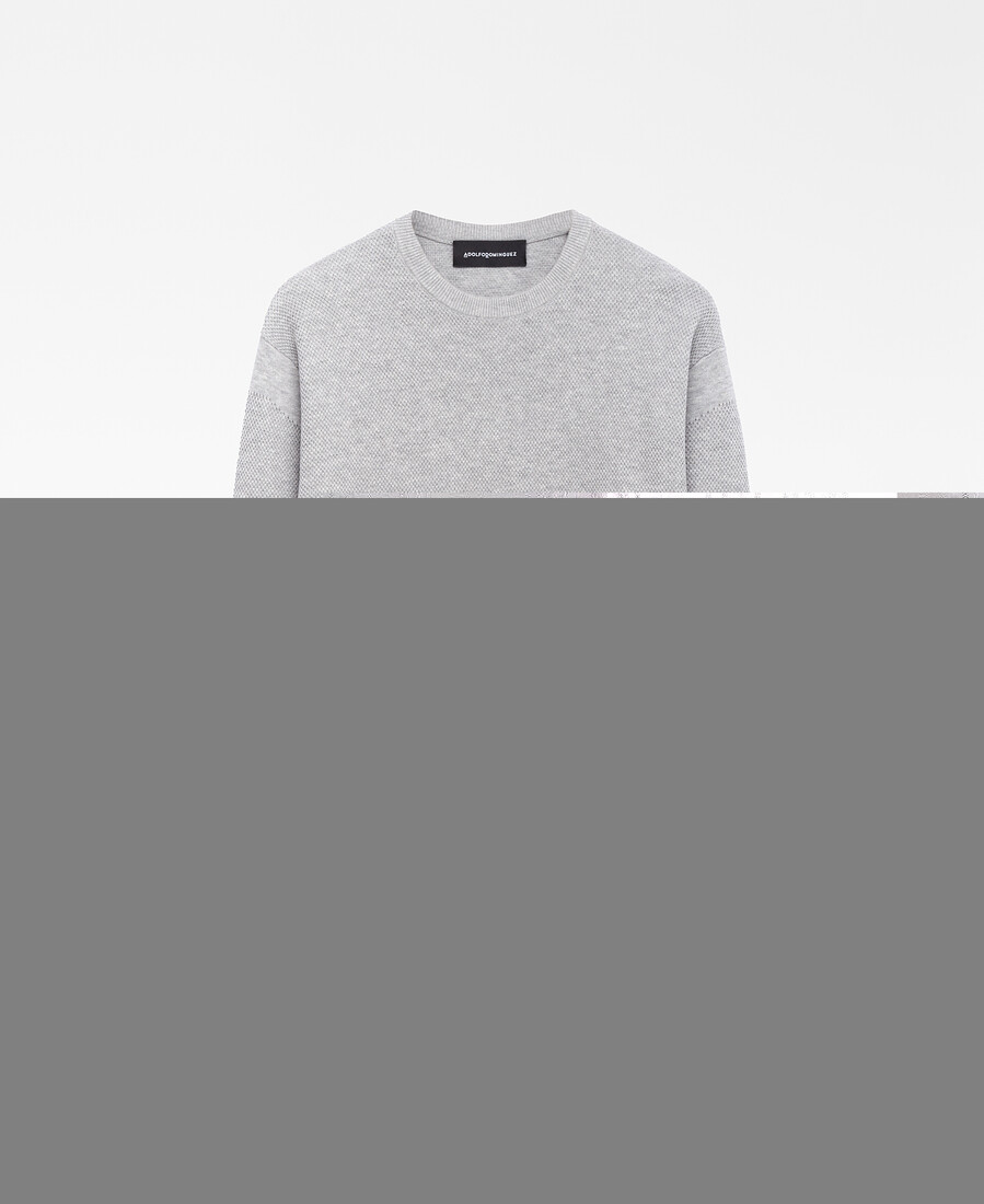 maglione uomo in maglia strutturata di cotone