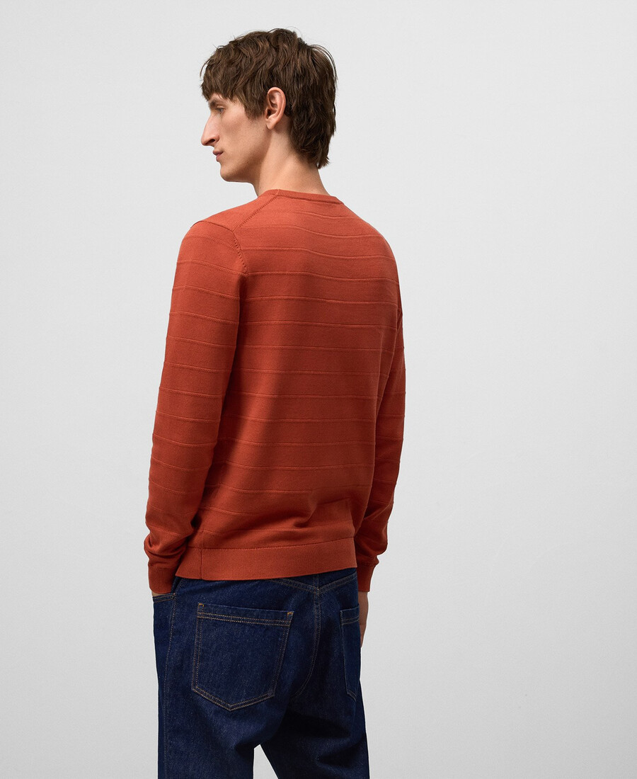 maglione uomo in maglia strutturata a righe