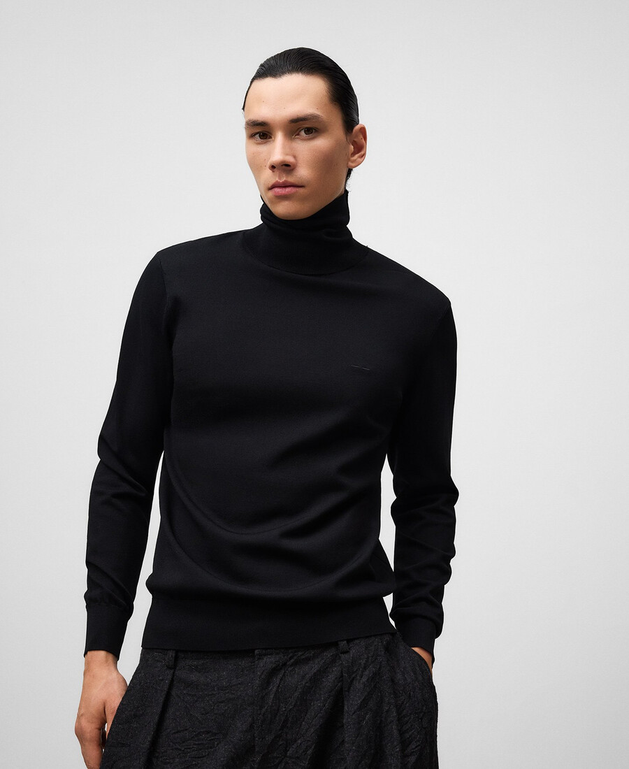 maglione a collo alto slim fit da uomo