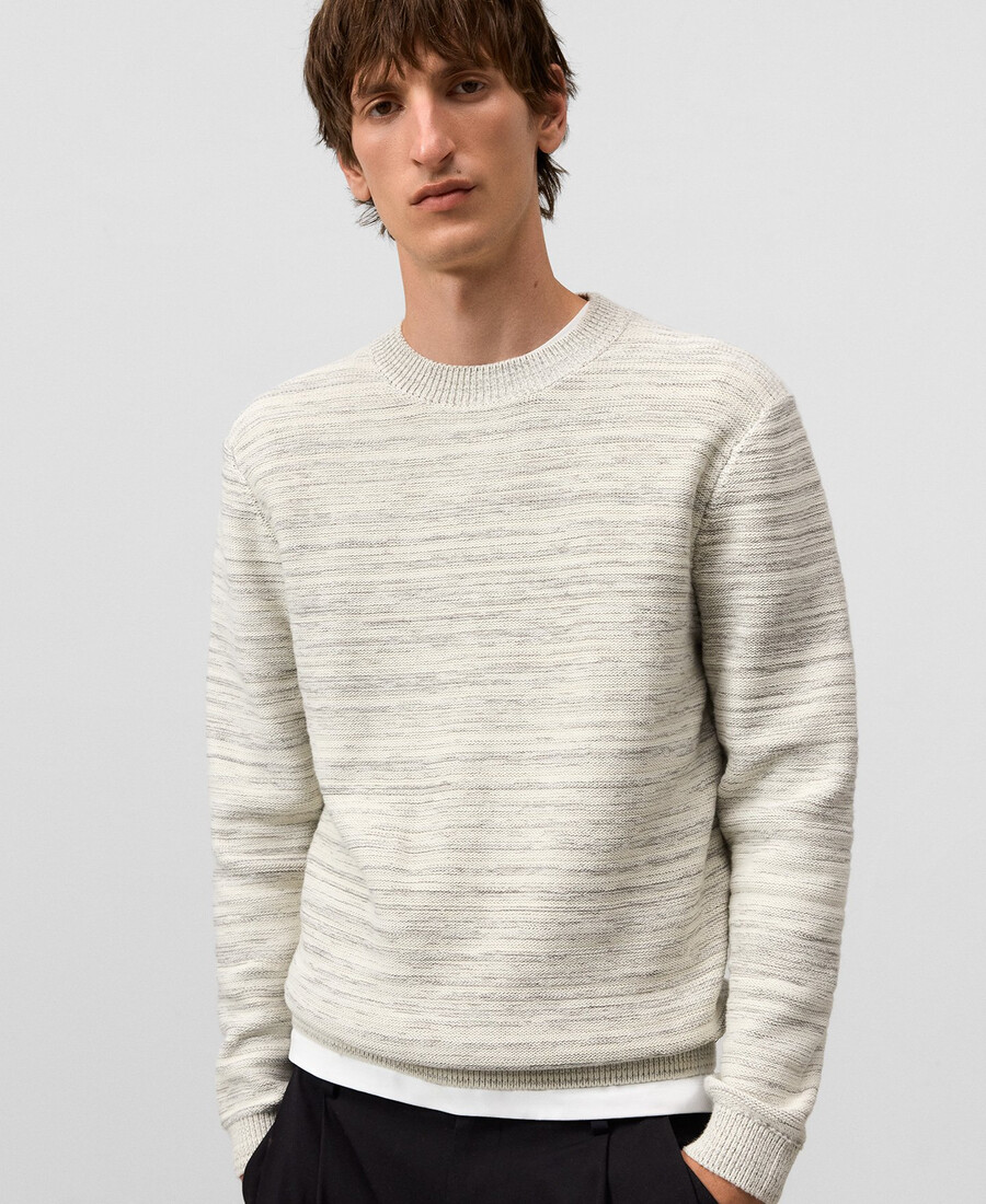 maglione uomo in maglia melange a righe