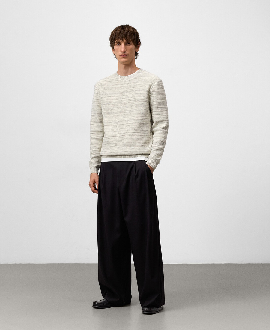 maglione uomo in maglia melange a righe