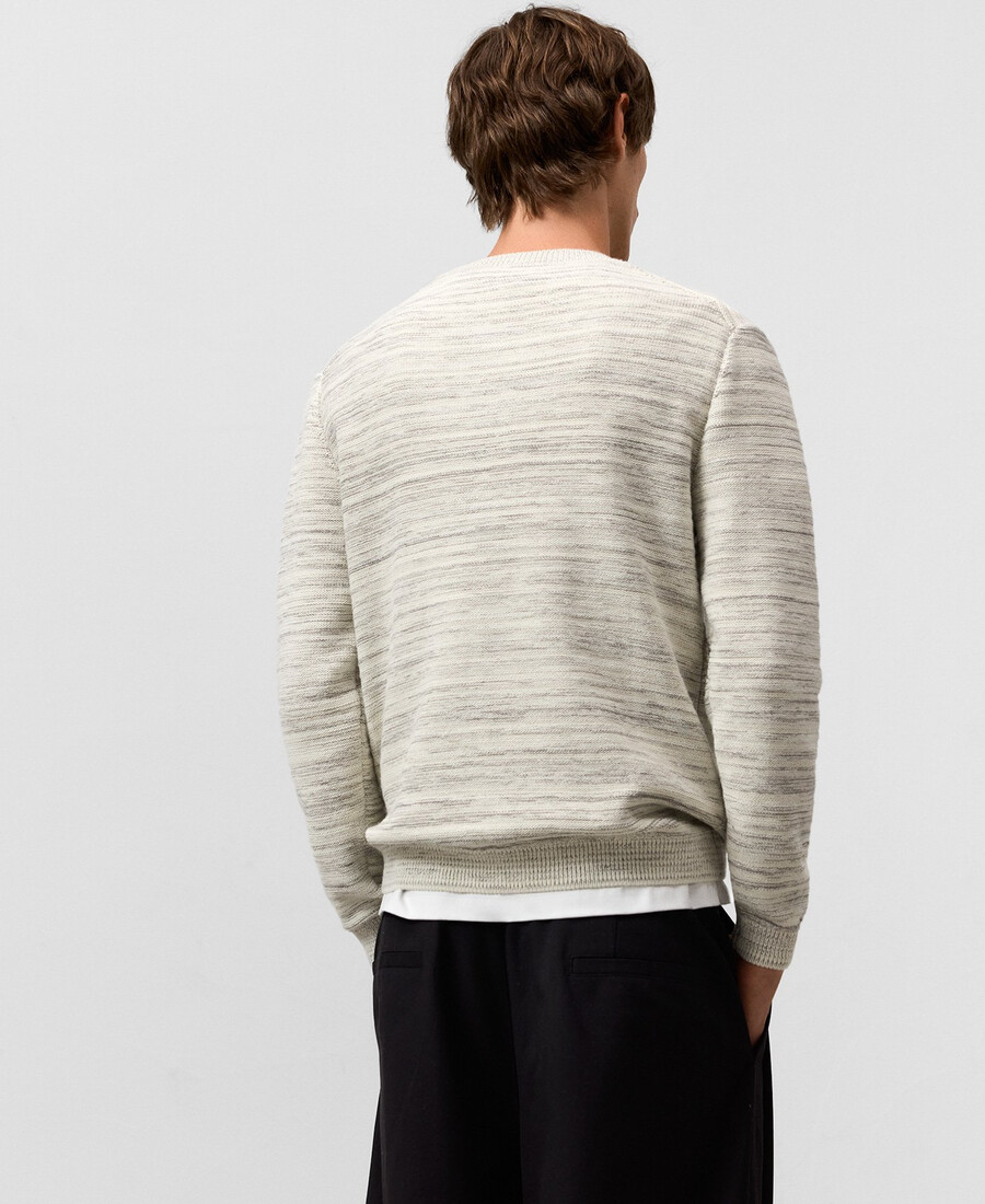 maglione uomo in maglia melange a righe