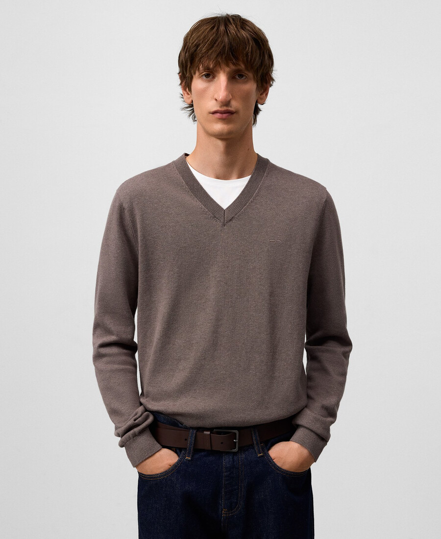 maglione uomo con scollo a v vestibilità regolare