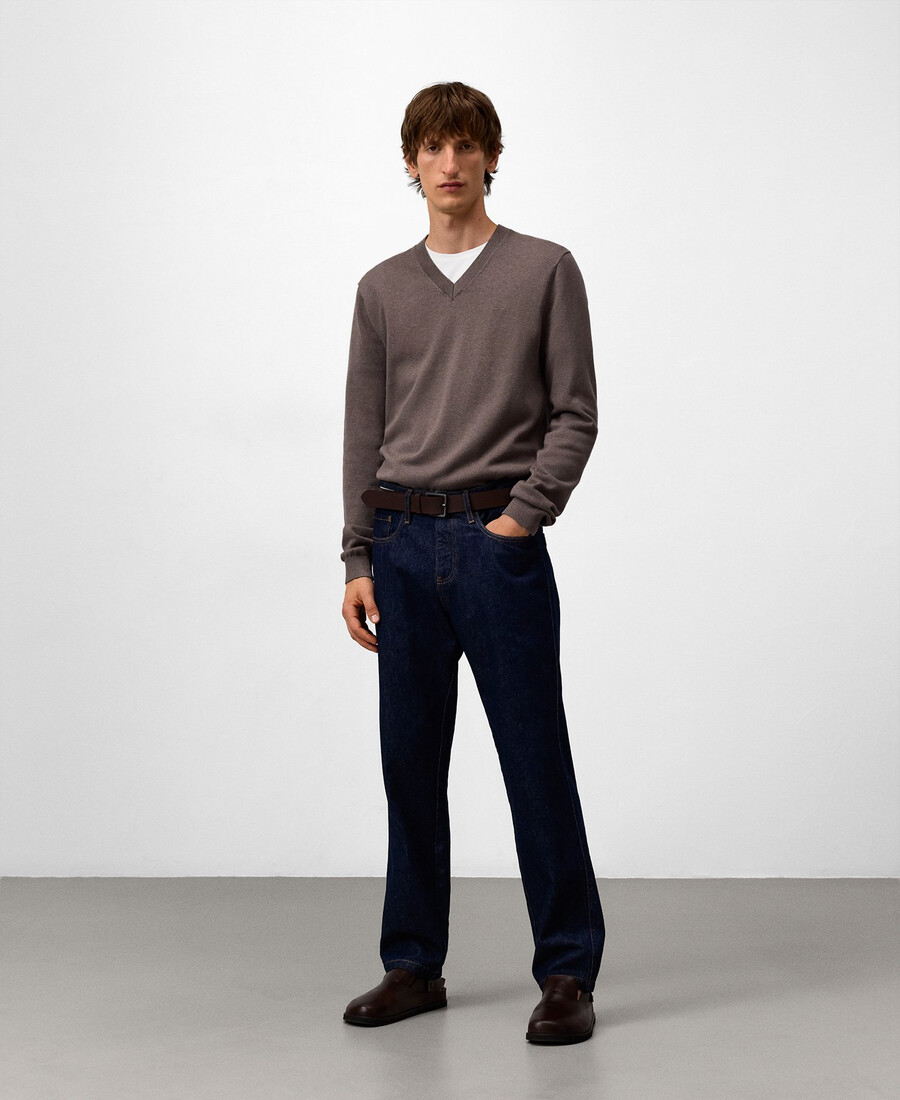 maglione uomo con scollo a v vestibilità regolare
