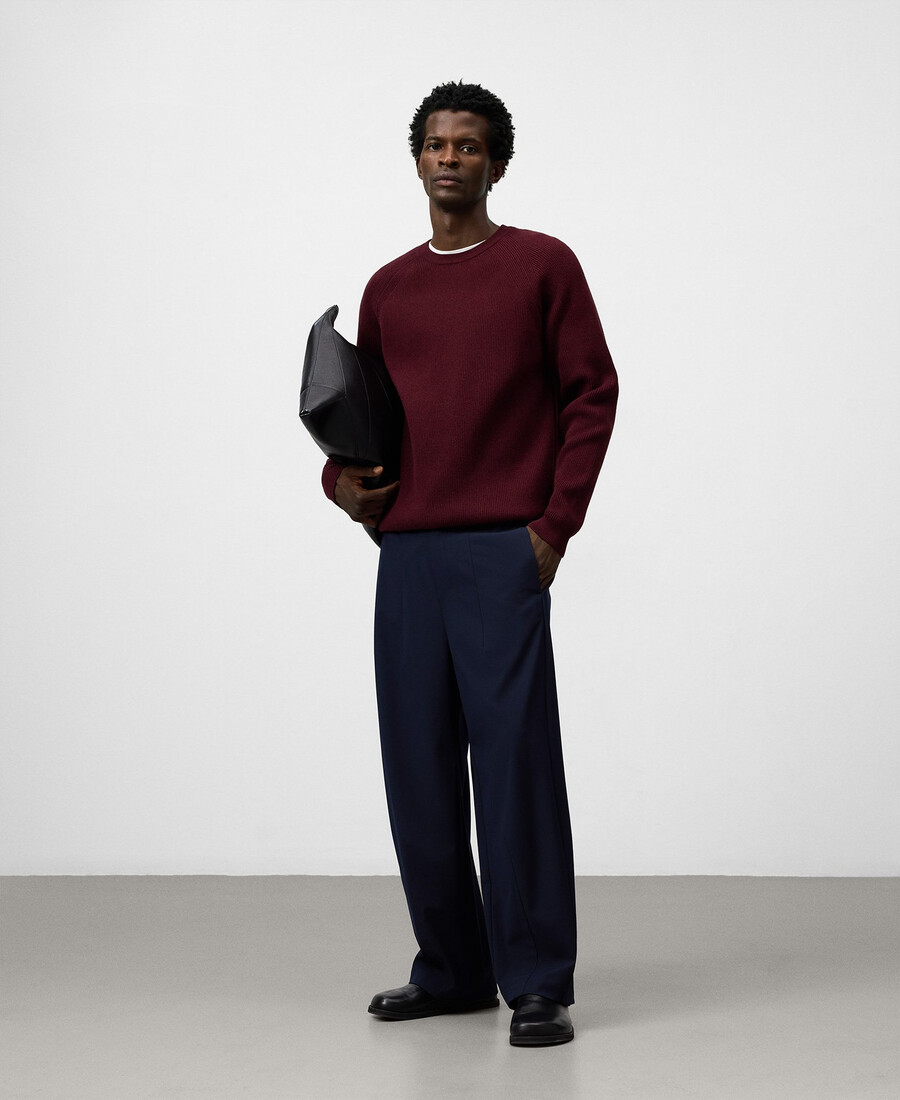 maglione girocollo in maglia da uomo