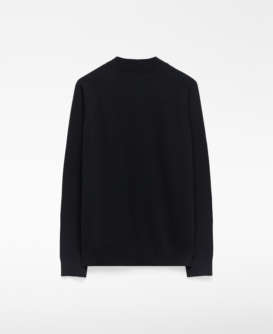 maglione uomo con collo perkins e mezza zip