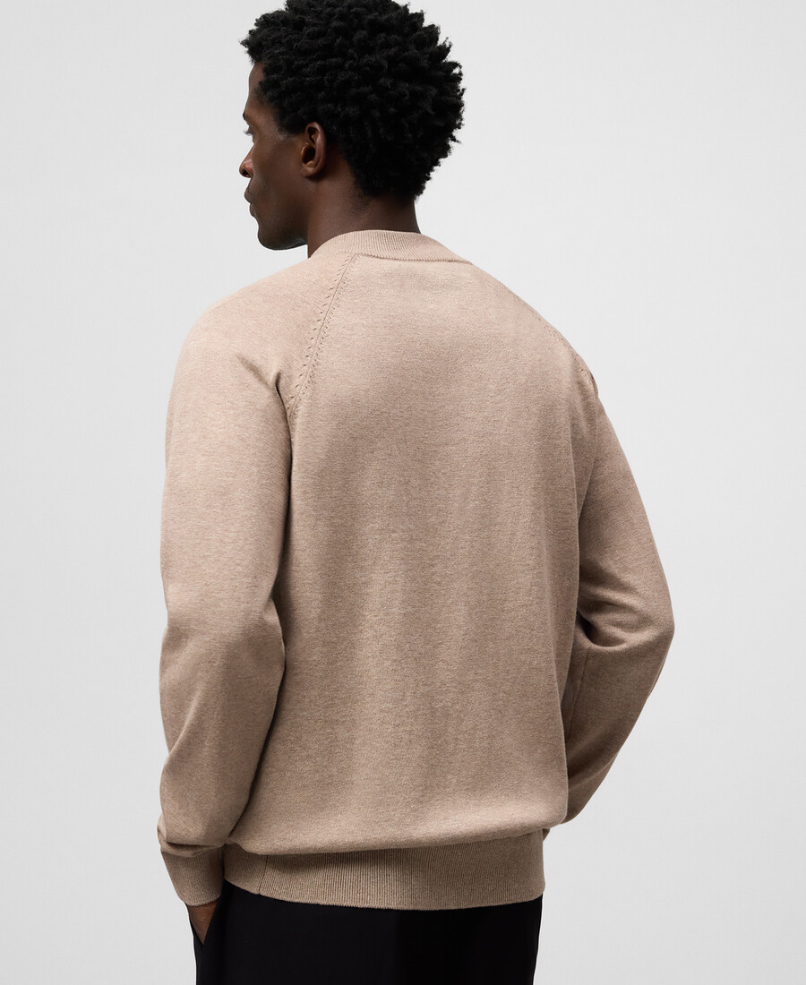 maglione uomo con collo perkins e mezza zip