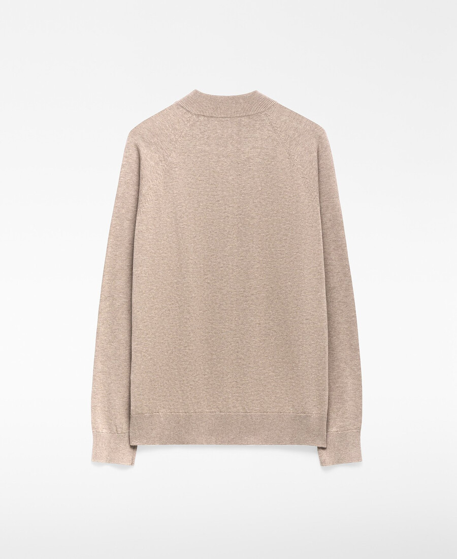 maglione uomo con collo perkins e mezza zip
