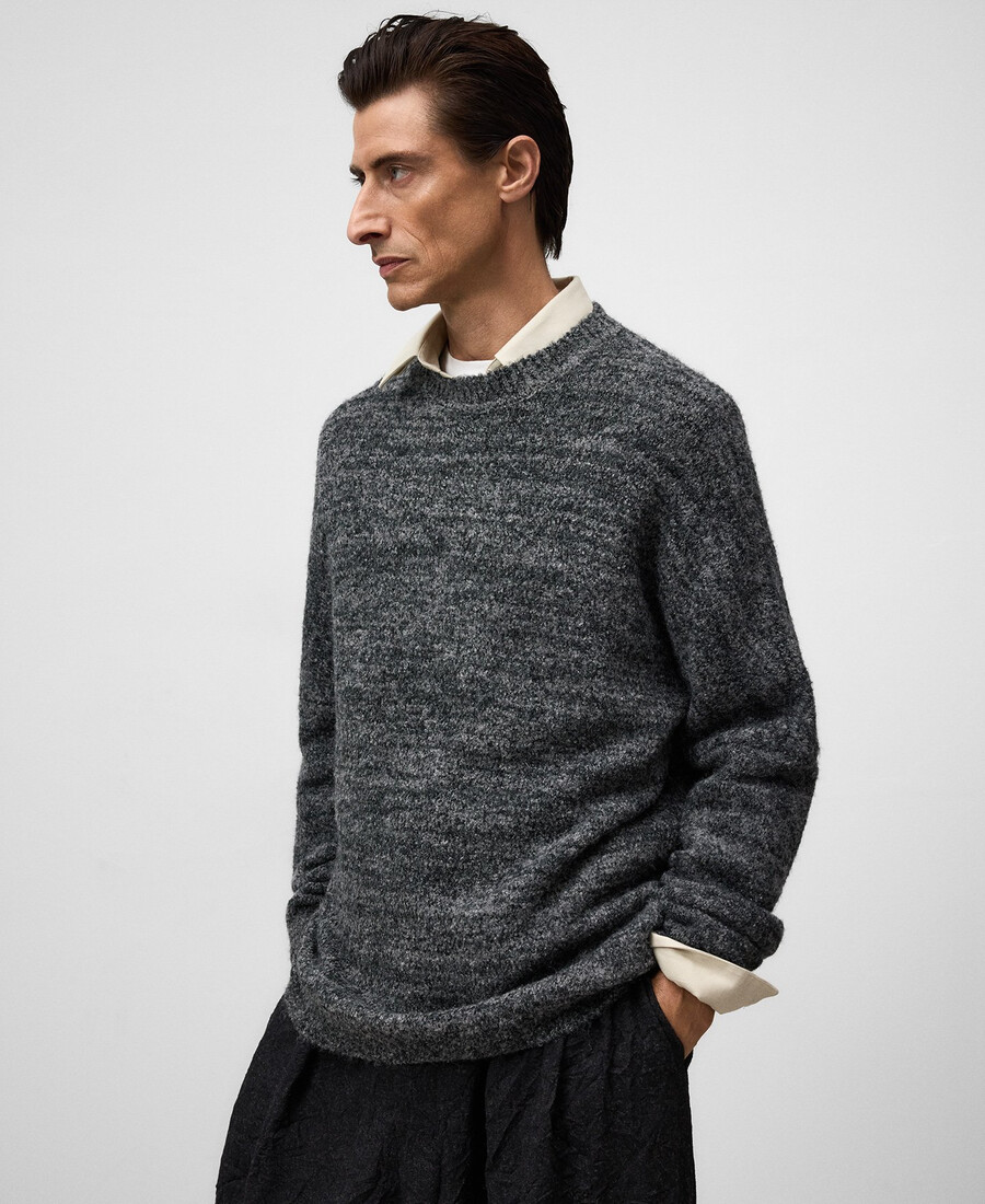 maglione da uomo in spugna melange