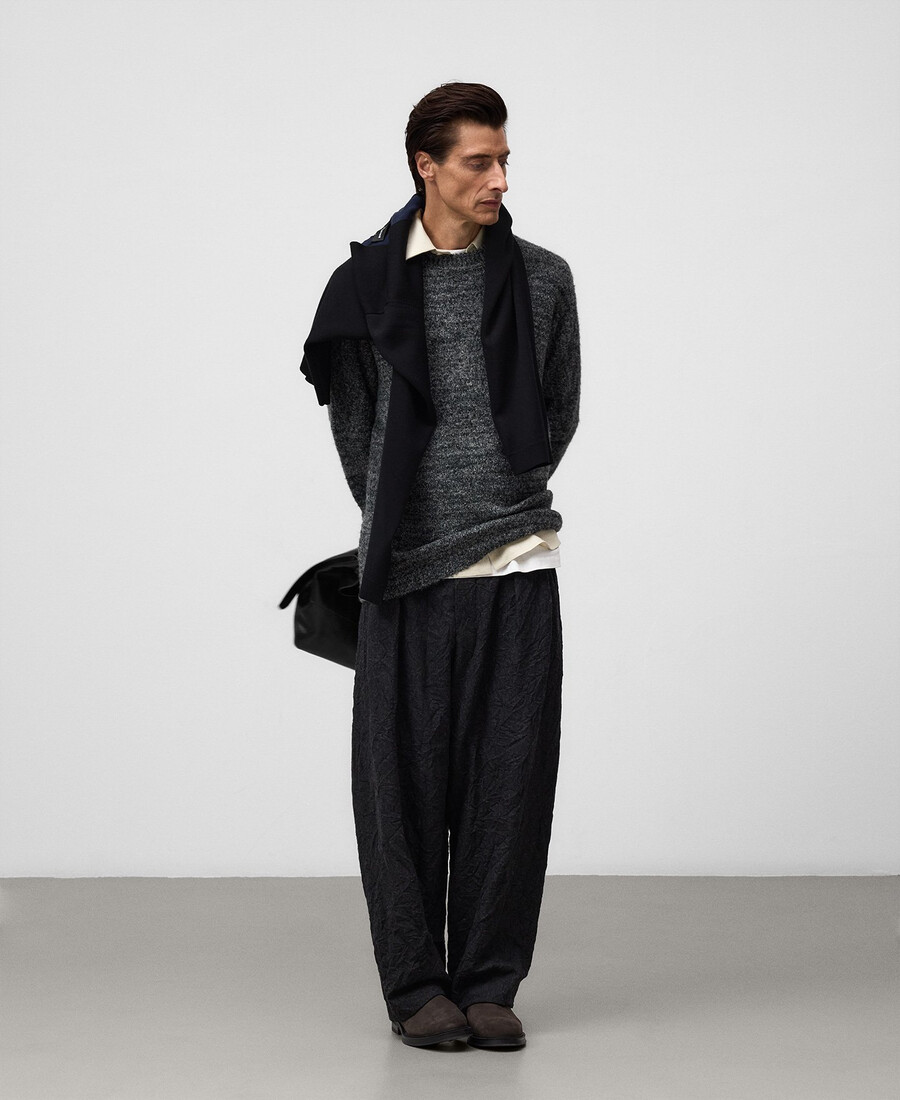 maglione da uomo in spugna melange
