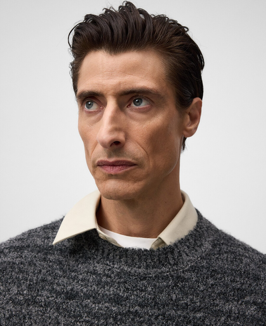 maglione da uomo in spugna melange