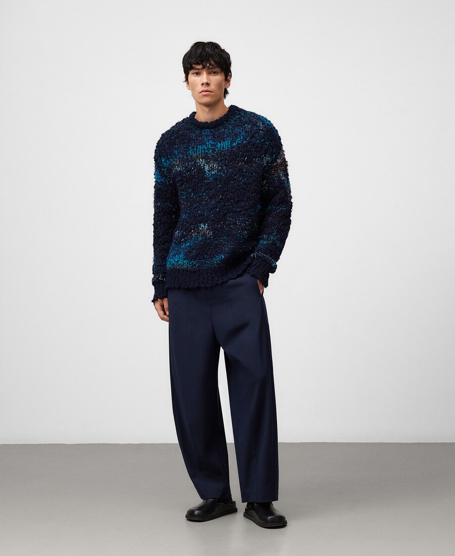 maglione uomo in maglia jacquard testurizzata