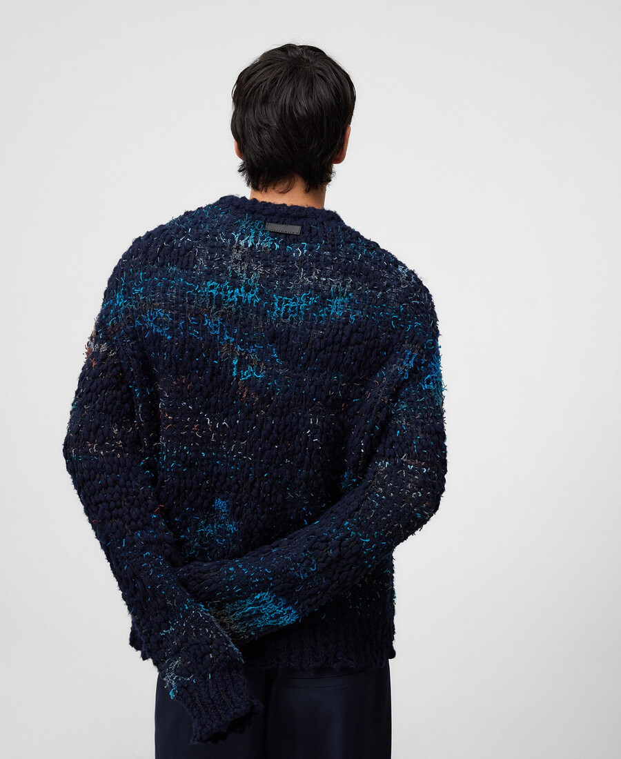 maglione uomo in maglia jacquard testurizzata