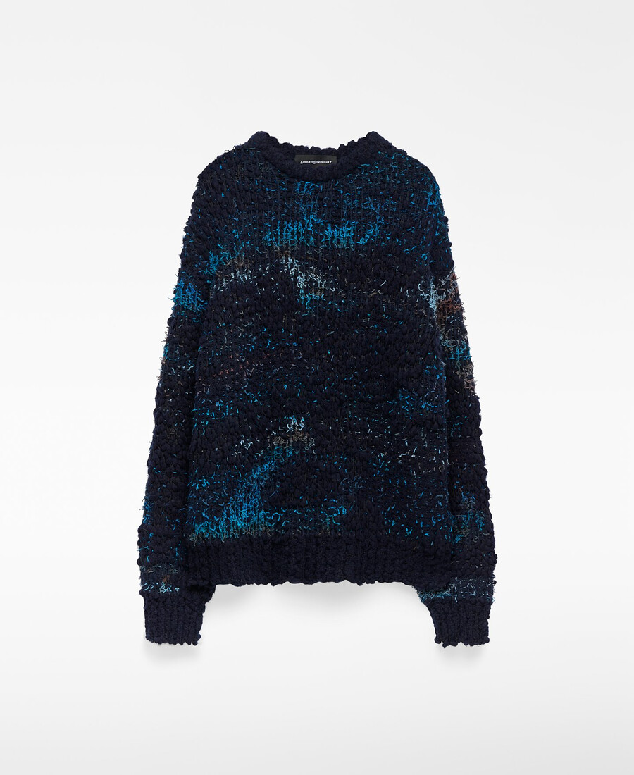 maglione uomo in maglia jacquard testurizzata