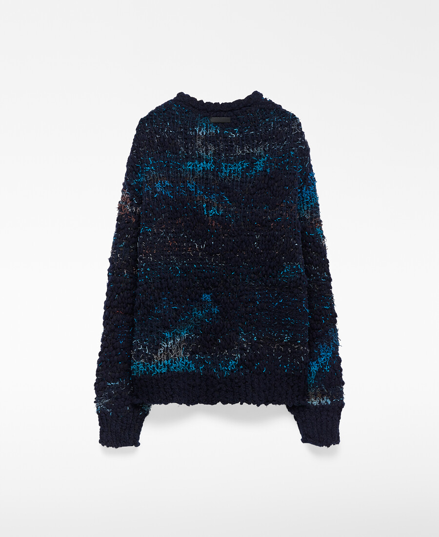 maglione uomo in maglia jacquard testurizzata
