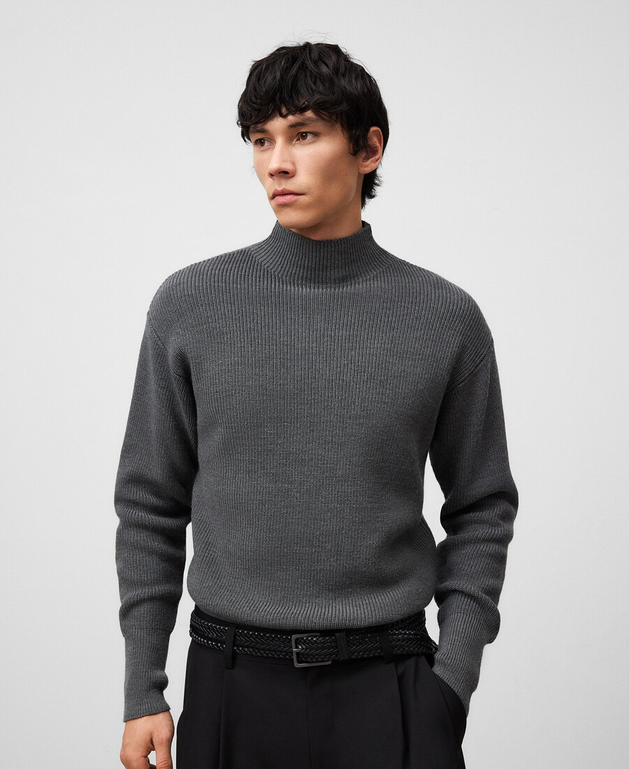maglione da uomo in maglia con colletto perkins