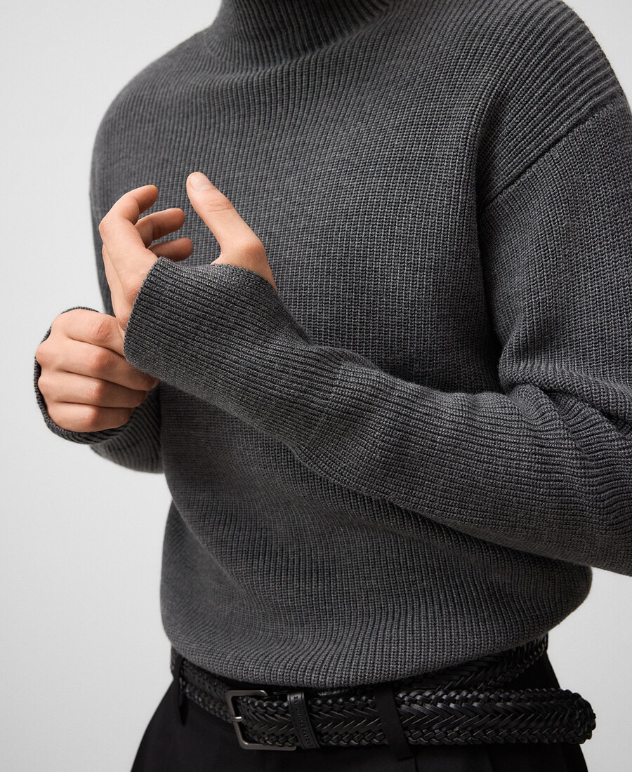 maglione da uomo in maglia con colletto perkins