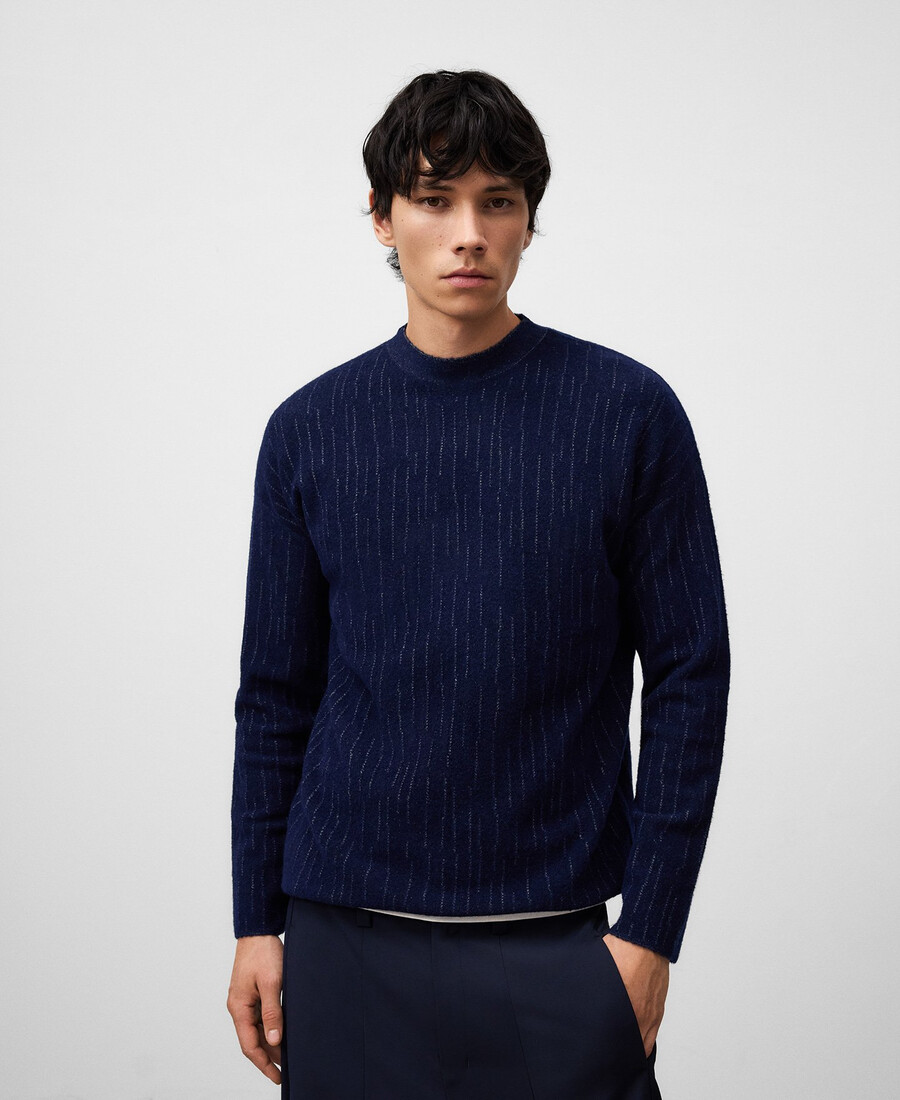 maglione a righe in maglia da uomo