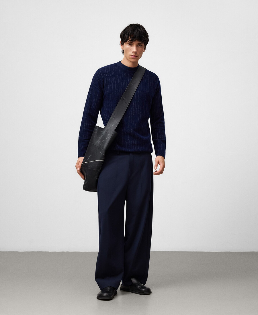 maglione a righe in maglia da uomo
