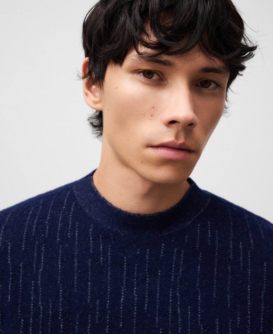 maglione a righe in maglia da uomo