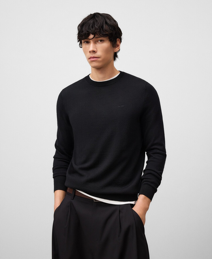 maglione girocollo in lana merino da uomo
