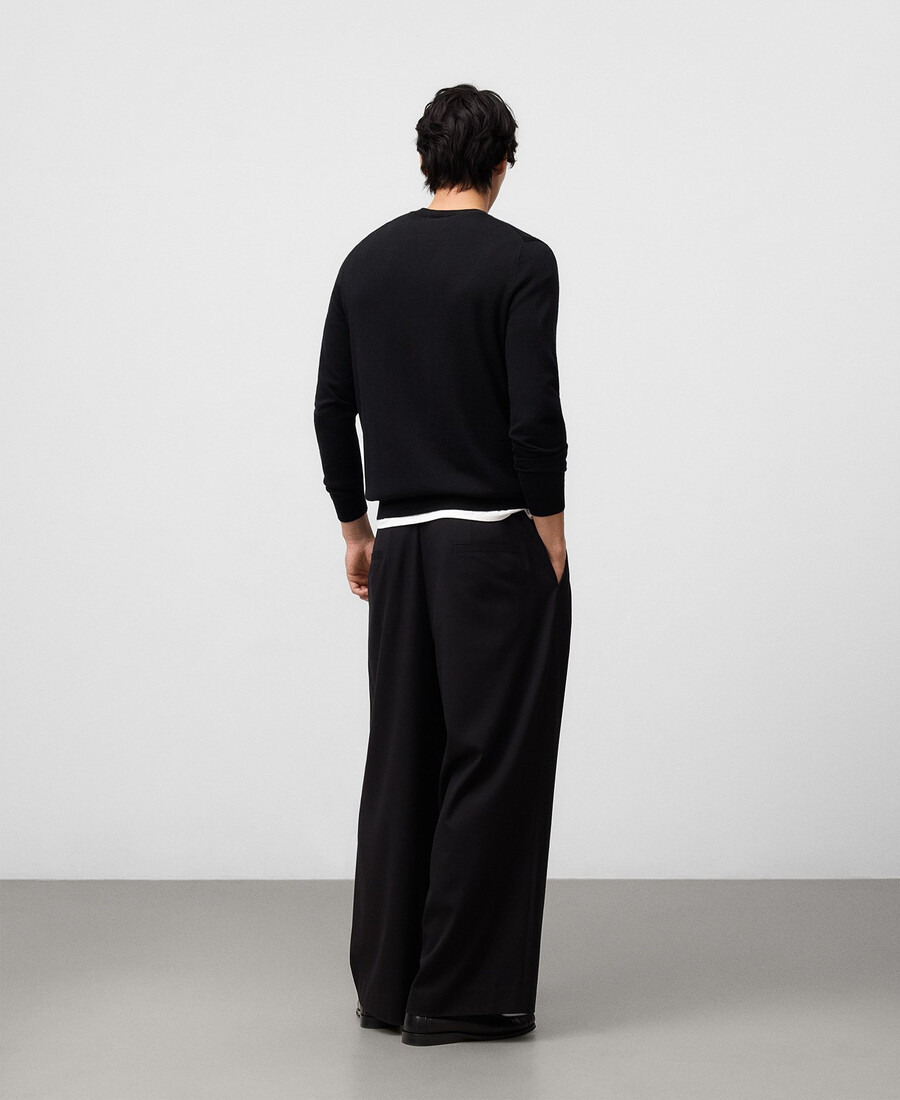 maglione girocollo in lana merino da uomo