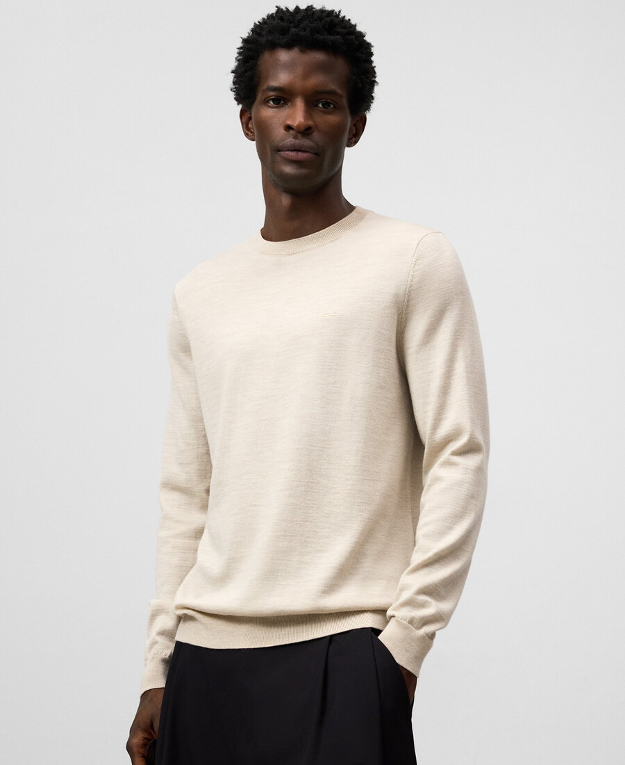 maglione girocollo in lana merino da uomo