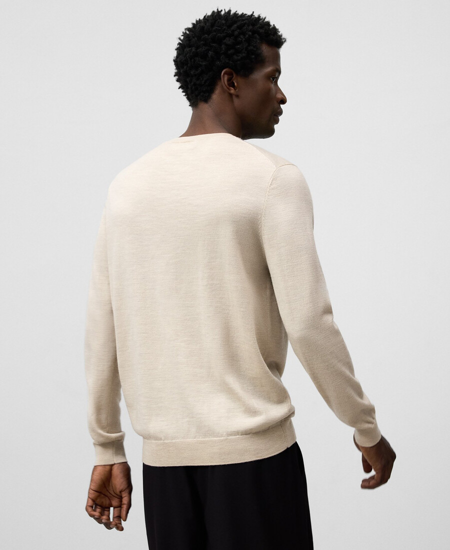 maglione girocollo in lana merino da uomo