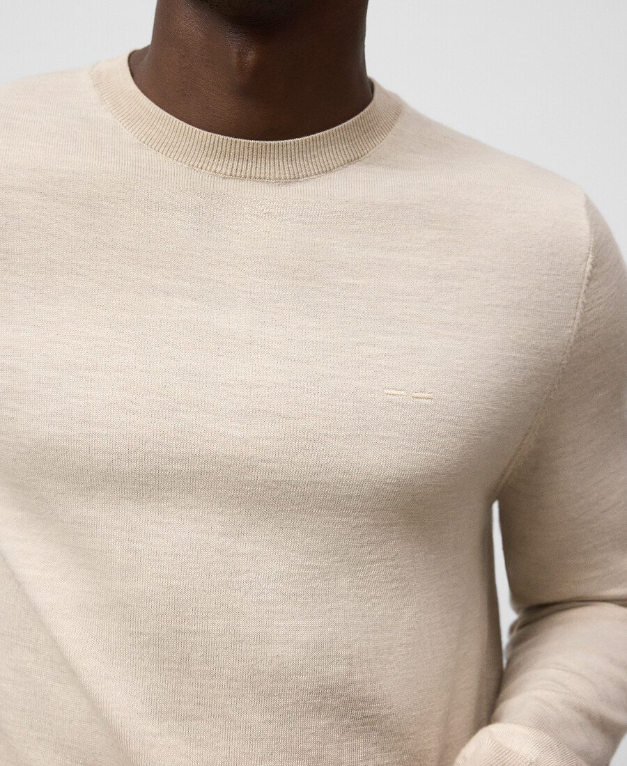 maglione girocollo in lana merino da uomo