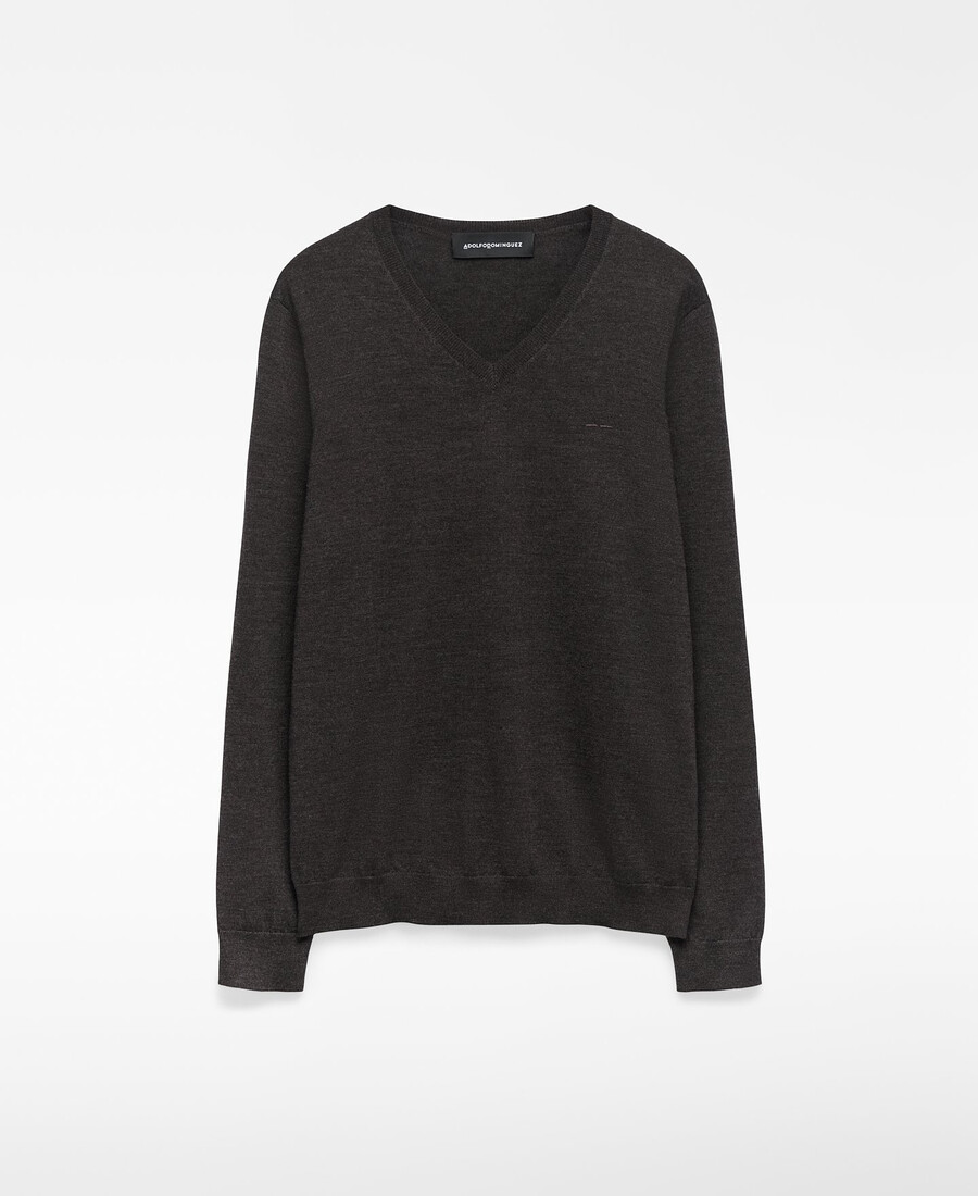 maglione uomo in lana merino con scollo a v