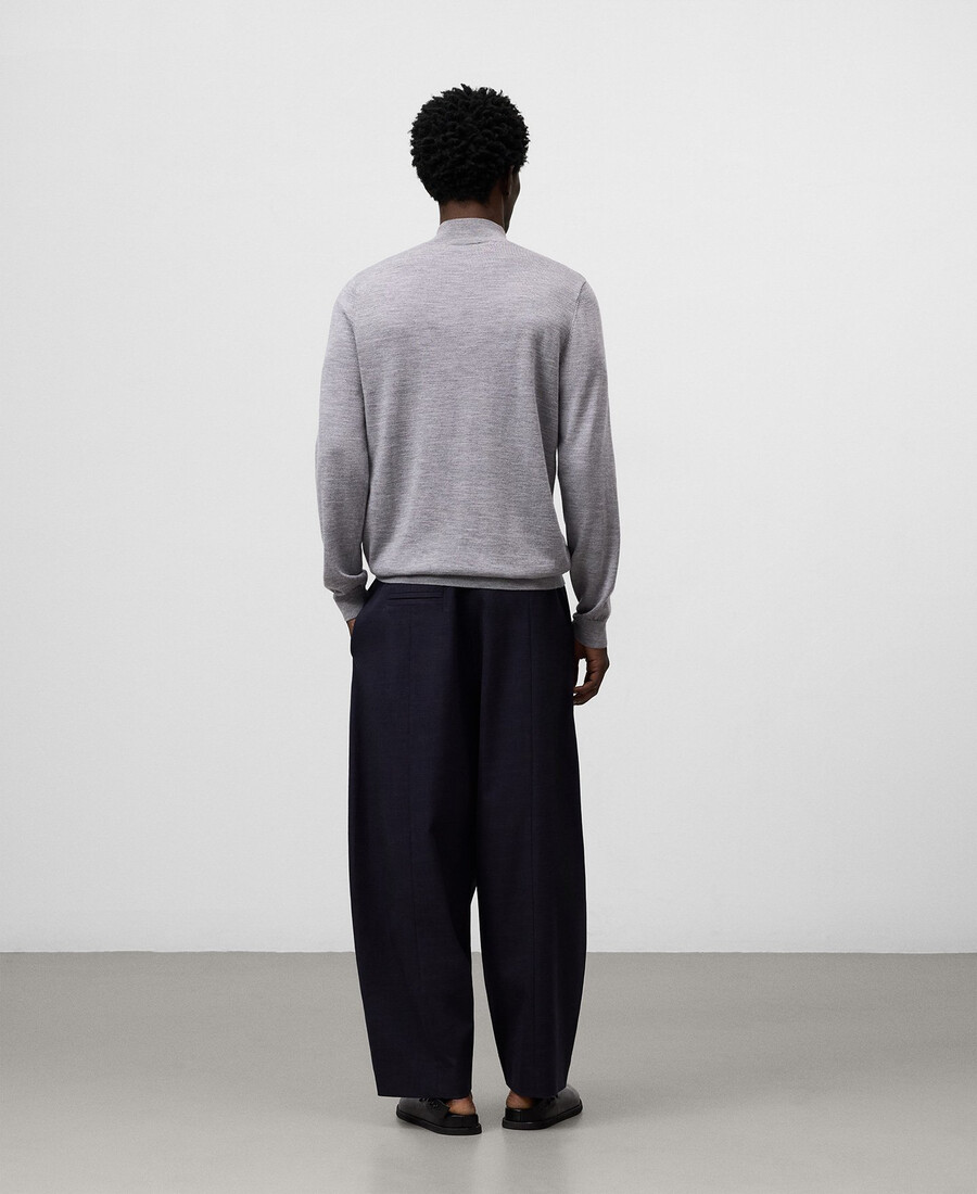 maglione da uomo in lana merino con colletto perkins