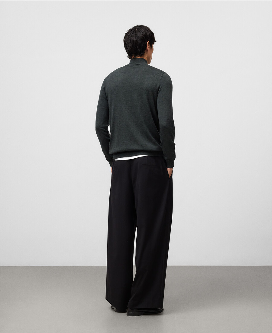 maglione da uomo in lana merino con colletto perkins